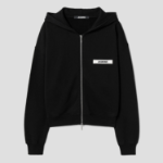 JACQUEMUS (Men) Le Hoodie Zip Gros Grain - Black