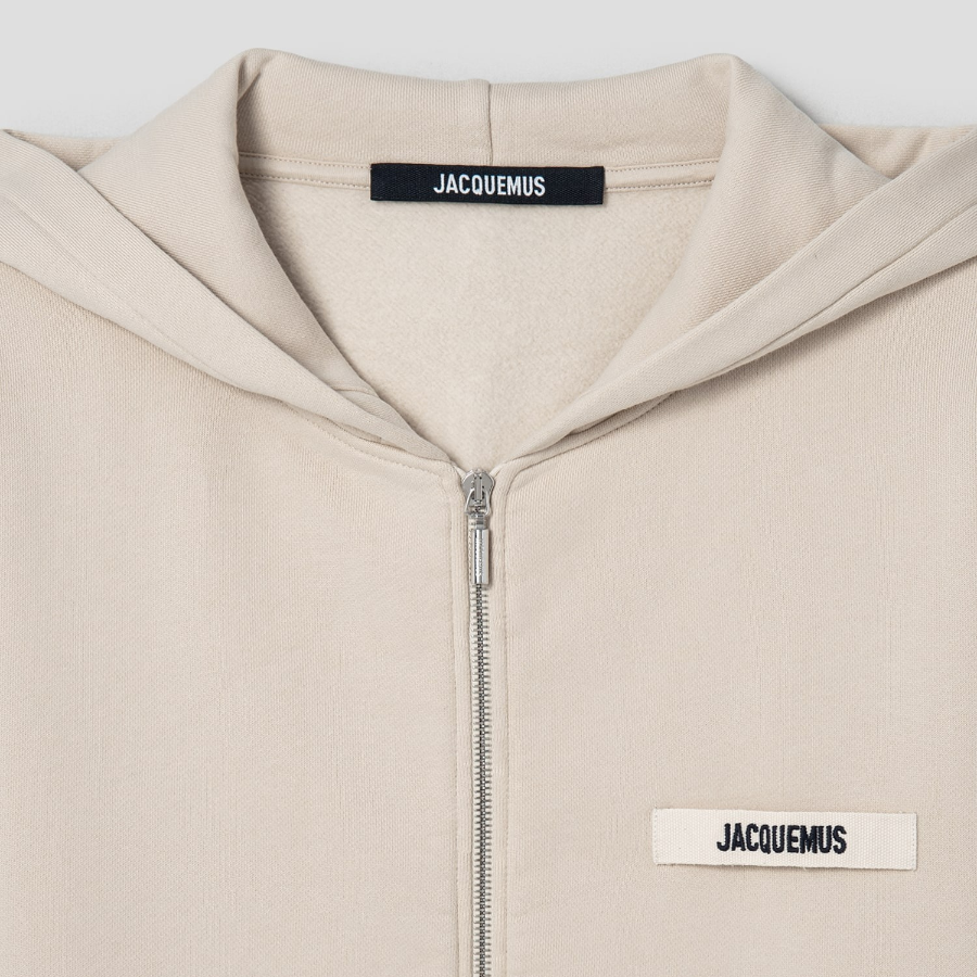 JACQUEMUS (Men) Le Hoodie Zip Gros Grain - Beige