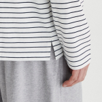 JAJU Smart Cotton Round Neck Long Sleeve Lounge T-Shirt – Off White