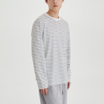 JAJU Smart Cotton Round Neck Long Sleeve Lounge T-Shirt – Off White