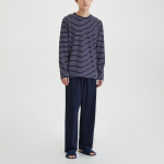 JAJU Smart Cotton Round Neck Long Sleeve Lounge T-Shirt – Dark Navy