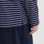 JAJU Smart Cotton Round Neck Long Sleeve Lounge T-Shirt – Dark Navy