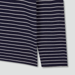 JAJU Smart Cotton Round Neck Long Sleeve Lounge T-Shirt – Dark Navy