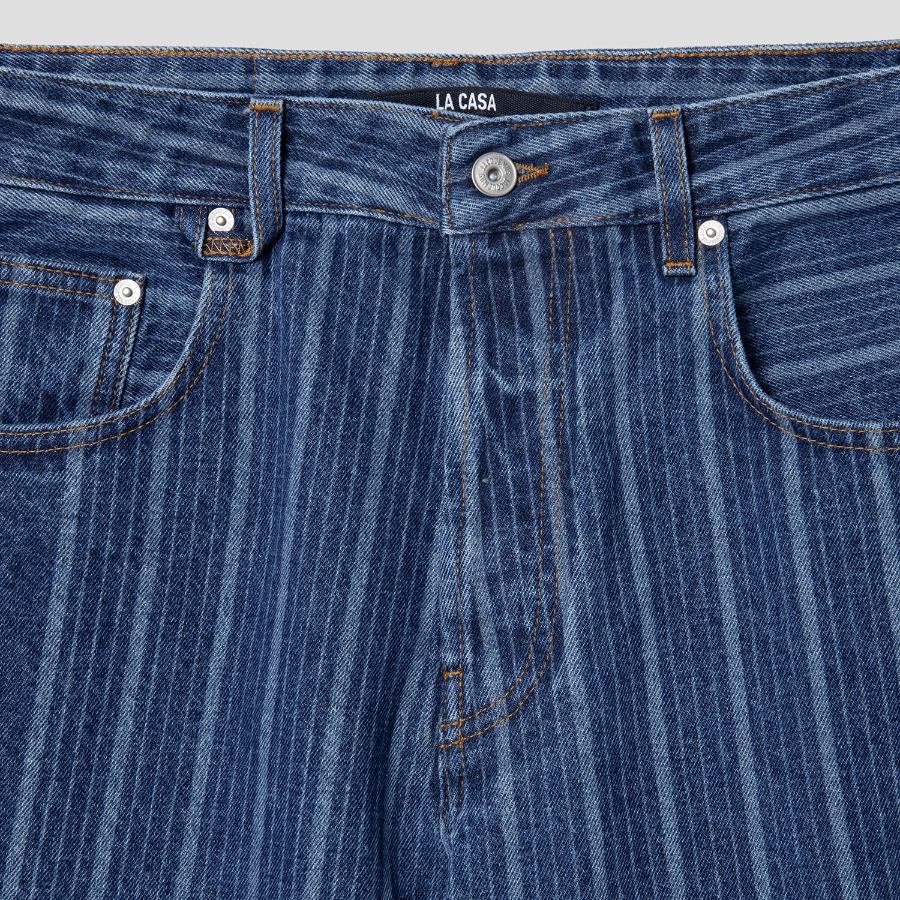 JACQUEMUS (Men) Le De Nîmes Large - Print Blue Stripe