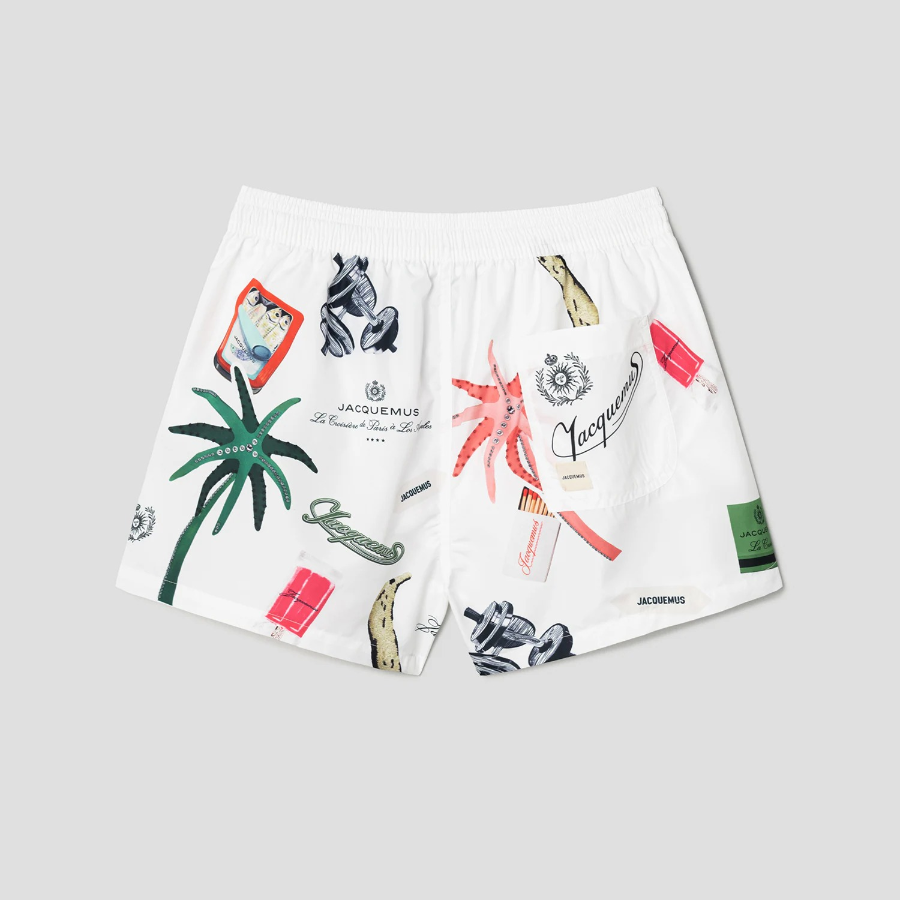 JACQUEMUS (Men) Le Maillot Puntini - Off-White & Printed Patch