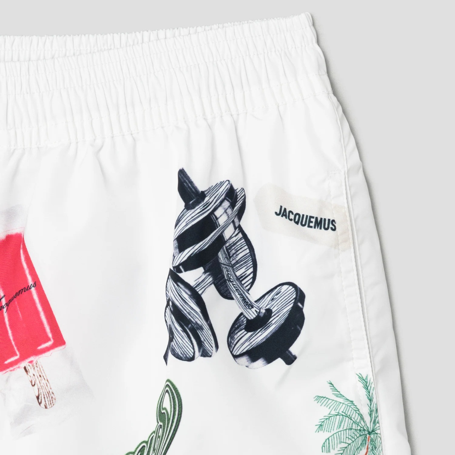 JACQUEMUS (Men) Le Maillot Puntini - Off-White & Printed Patch