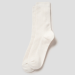 8 seconds Cotton Ribbed Basic Socks — Ivory