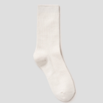 8 seconds Cotton Ribbed Basic Socks — Ivory