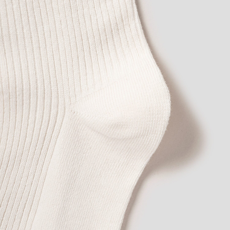 8 seconds Cotton Ribbed Basic Socks — Ivory