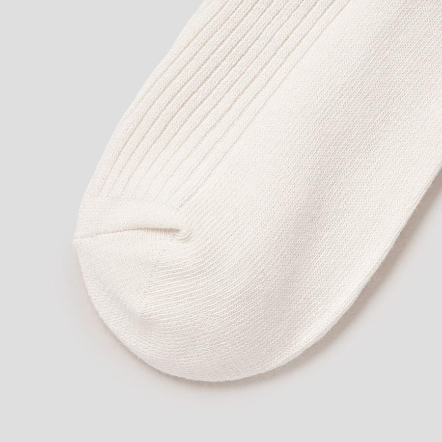 8 seconds Cotton Ribbed Basic Socks — Ivory