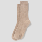 8 seconds Basic Cotton Ribbed Socks — Beige