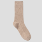 8 seconds Basic Cotton Ribbed Socks — Beige