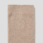 8 seconds Basic Cotton Ribbed Socks — Beige
