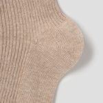 8 seconds Basic Cotton Ribbed Socks — Beige
