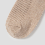 8 seconds Basic Cotton Ribbed Socks — Beige