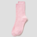 8 seconds Cotton Ribbed Basic Socks — Light Pink