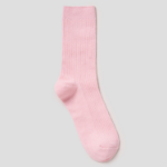 8 seconds Cotton Ribbed Basic Socks — Light Pink