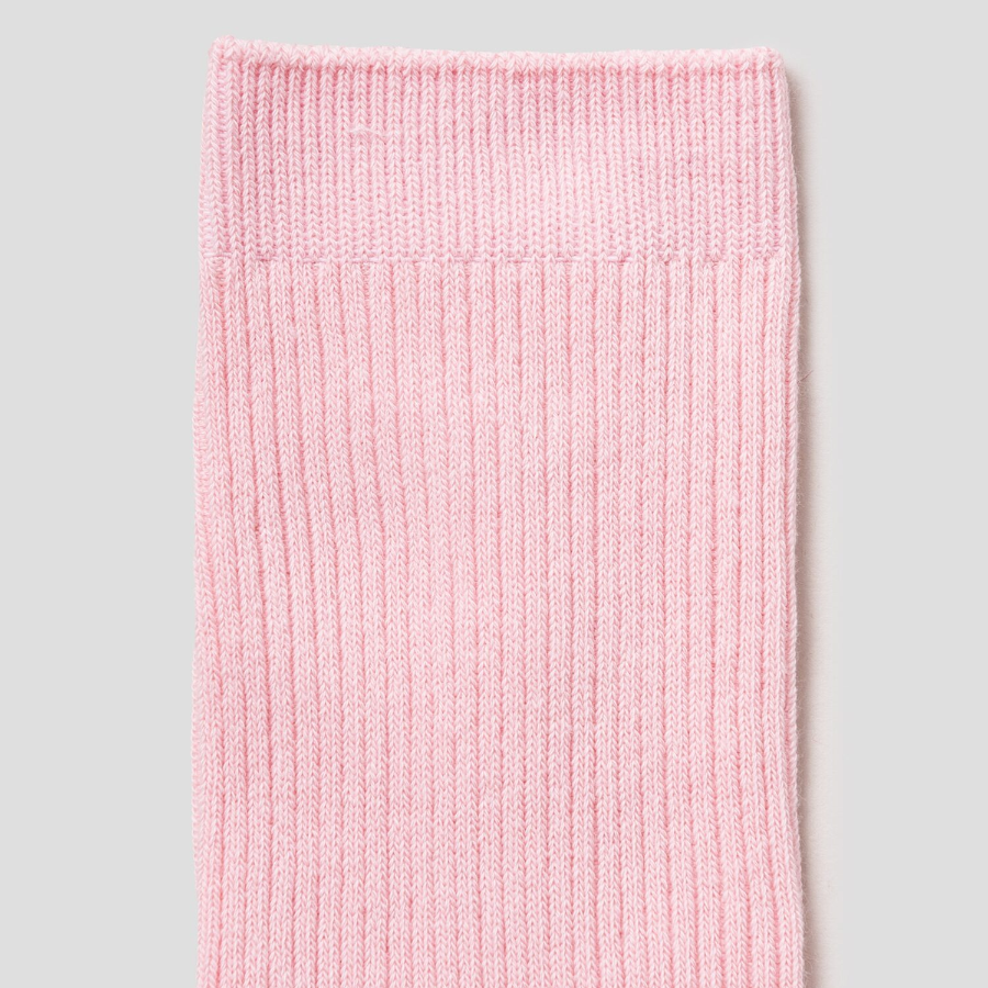 8 seconds Cotton Ribbed Basic Socks — Light Pink