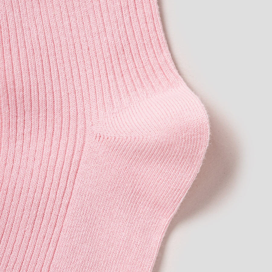 8 seconds Cotton Ribbed Basic Socks — Light Pink