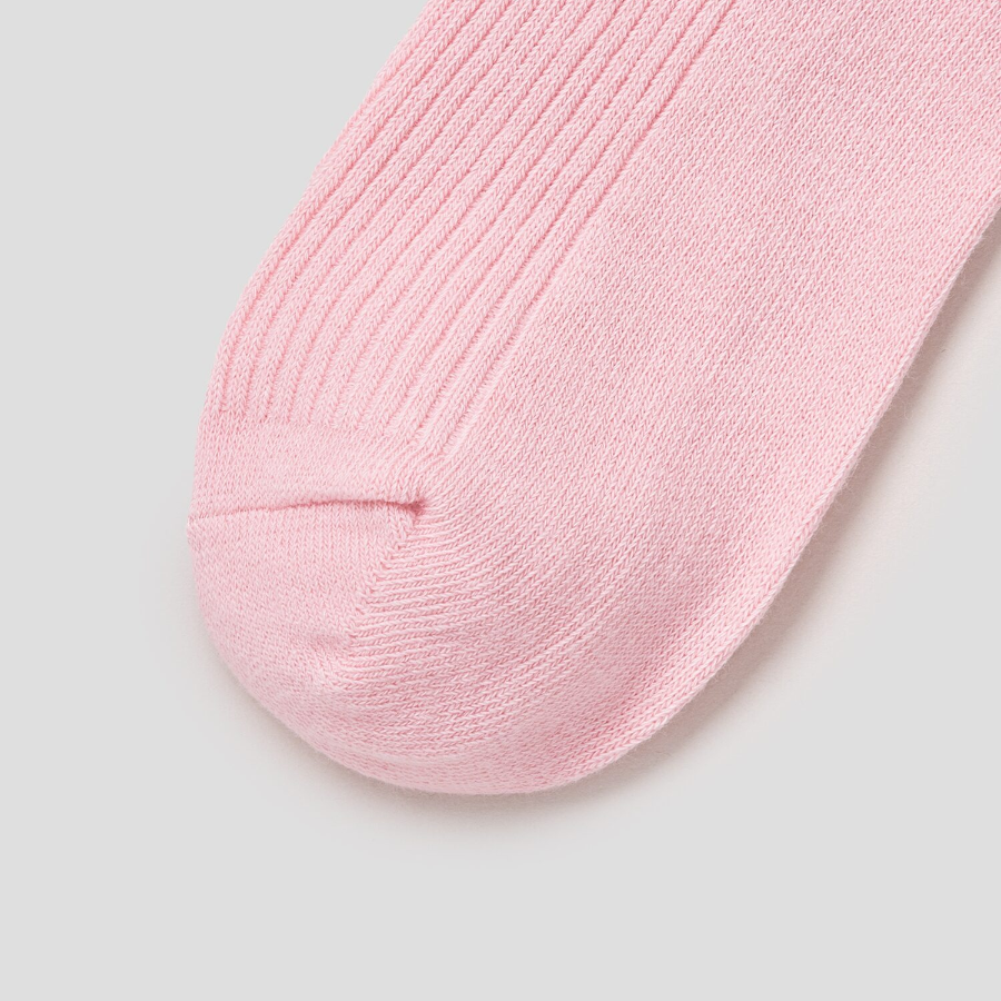 8 seconds Cotton Ribbed Basic Socks — Light Pink