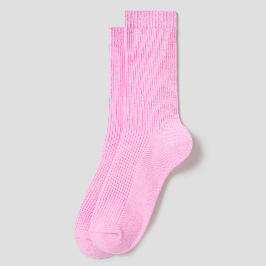 8 seconds Basic Cotton Ribbed Socks — Pink
