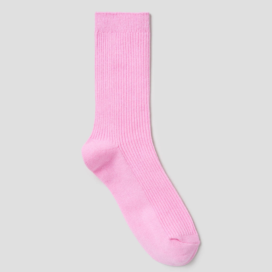8 seconds Basic Cotton Ribbed Socks — Pink