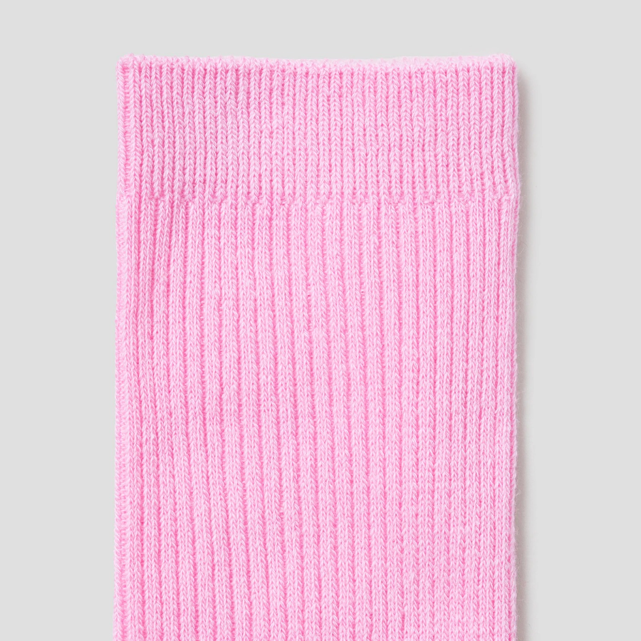 8 seconds Basic Cotton Ribbed Socks — Pink