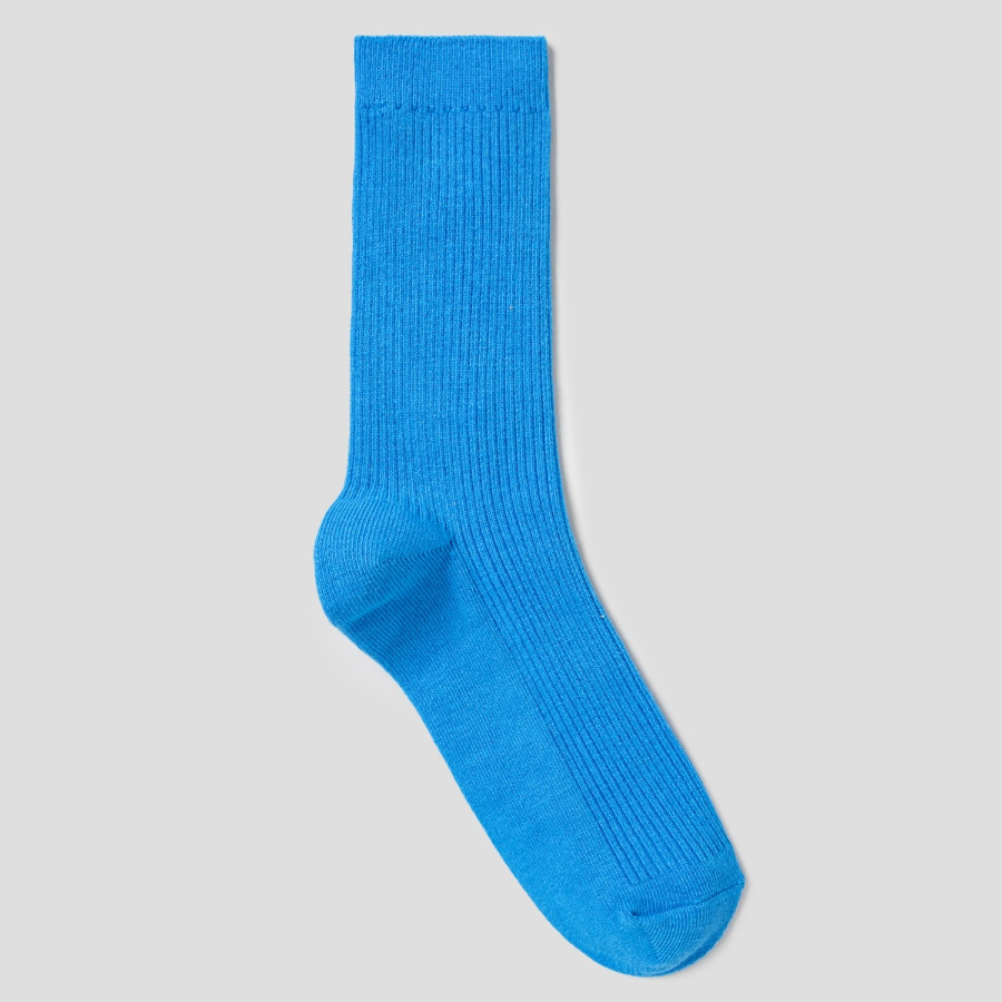 8 seconds Basic Cotton Ribbed Socks — Blue