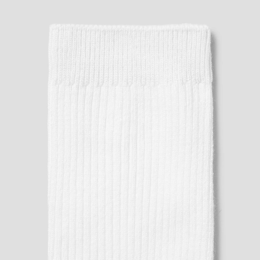 8 seconds Basic Cotton Ribbed Socks — White