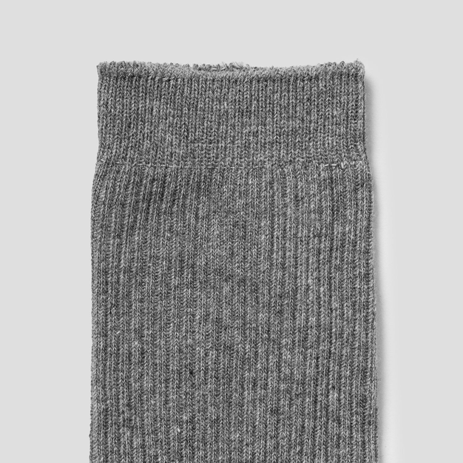 8 seconds Cotton Ribbed Basic Socks — Grey