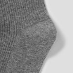 8 seconds Cotton Ribbed Basic Socks — Grey