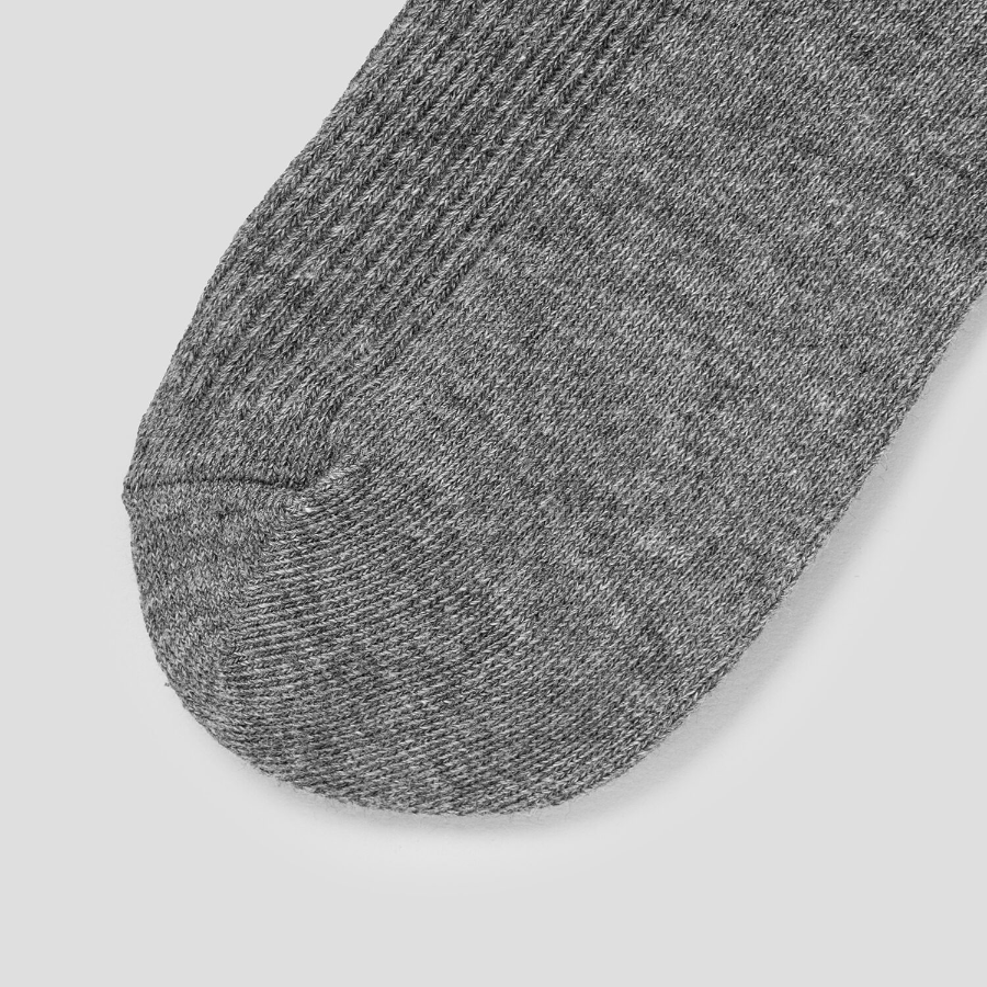 8 seconds Cotton Ribbed Basic Socks — Grey