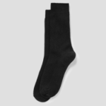 8 seconds Cotton Ribbed Basic Socks — Black