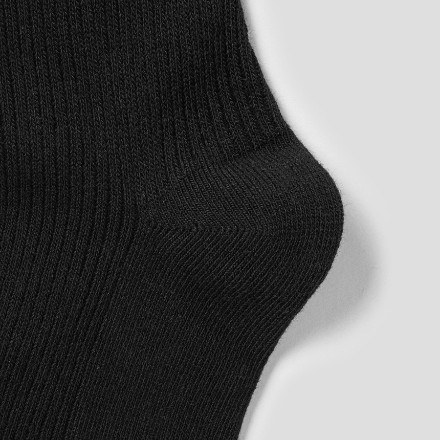 8 seconds Cotton Ribbed Basic Socks — Black