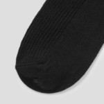 8 seconds Cotton Ribbed Basic Socks — Black