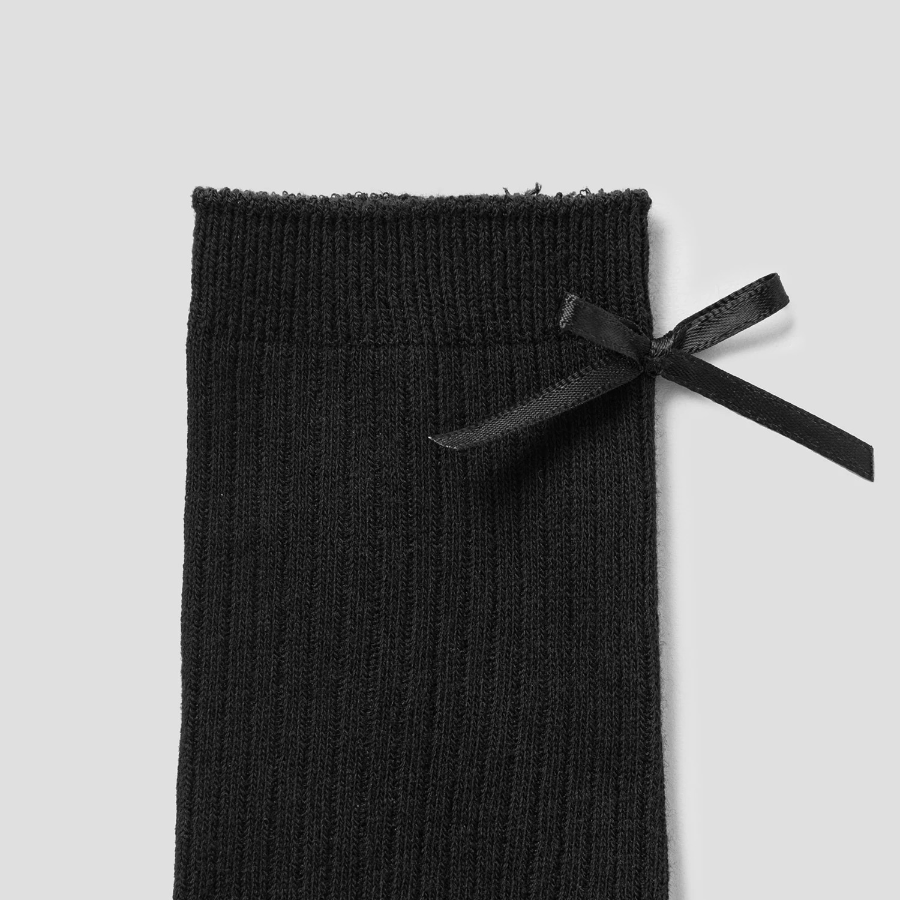 8 seconds Ribbon One-Point Socks — Black