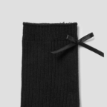 8 seconds Ribbon One-Point Socks — Black