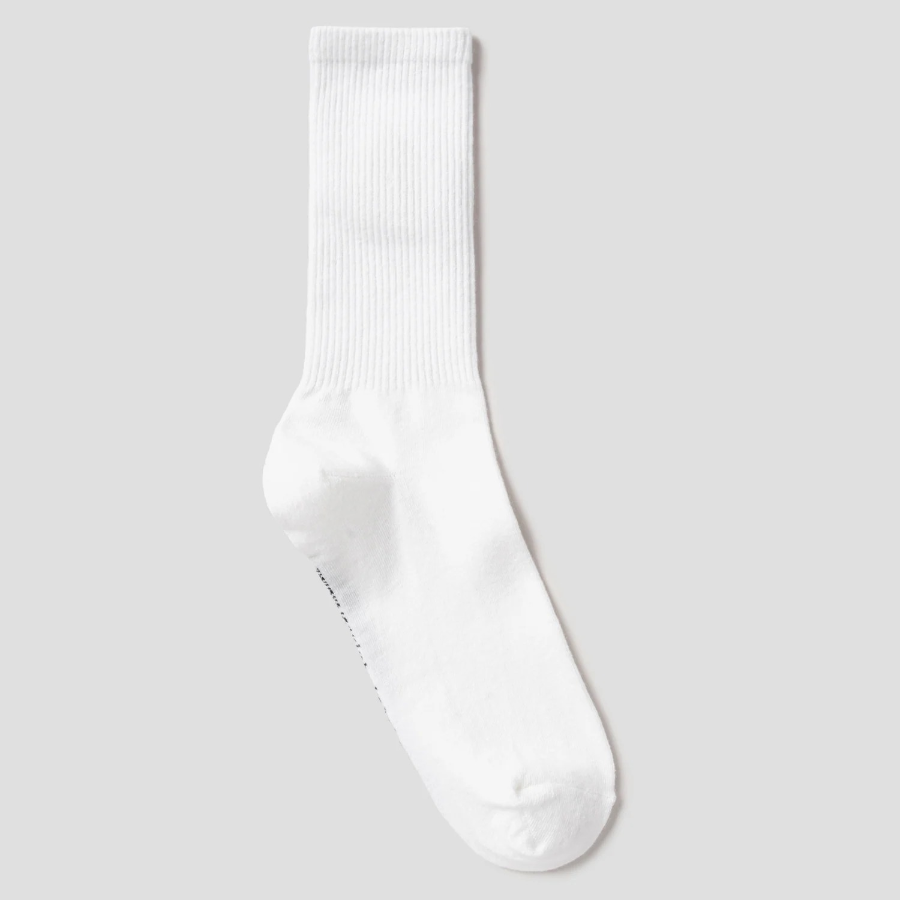 8 seconds Psyduck Silhouette Embroidered Ribbed Socks (Women) — White