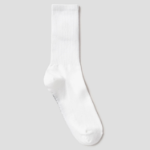 8 seconds Psyduck Silhouette Embroidered Ribbed Socks (Women) — White