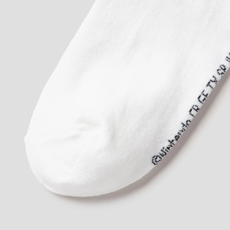 8 seconds Psyduck Silhouette Embroidered Ribbed Socks (Women) — White