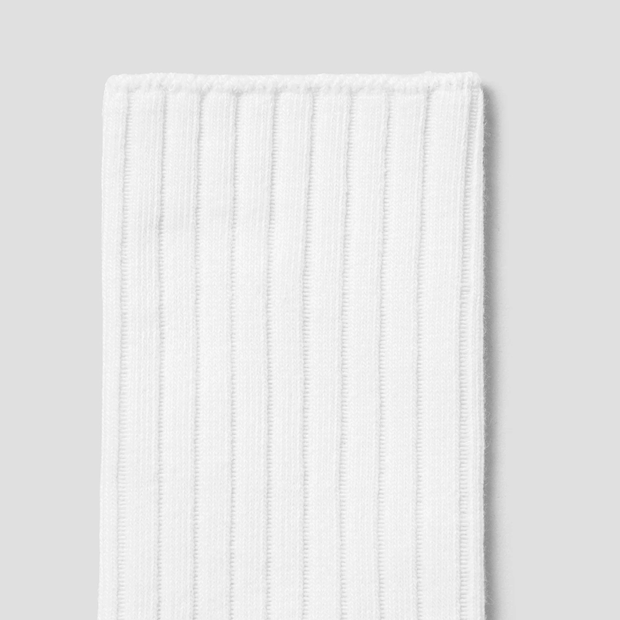 8 seconds Wide Ribbed Socks — White