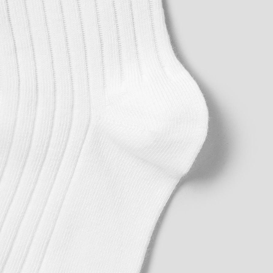 8 seconds Wide Ribbed Socks — White
