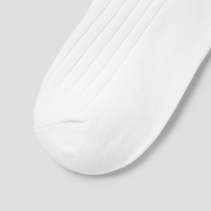 8 seconds Wide Ribbed Socks — White