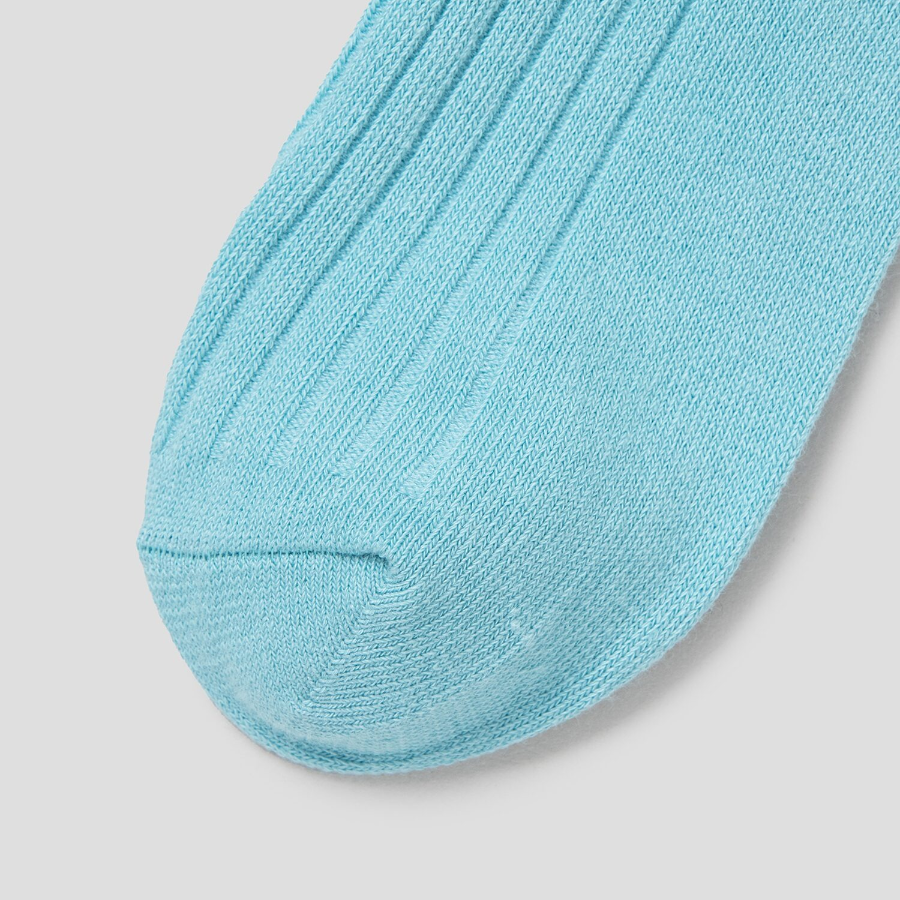 8 seconds Wide Ribbed Socks — Blue