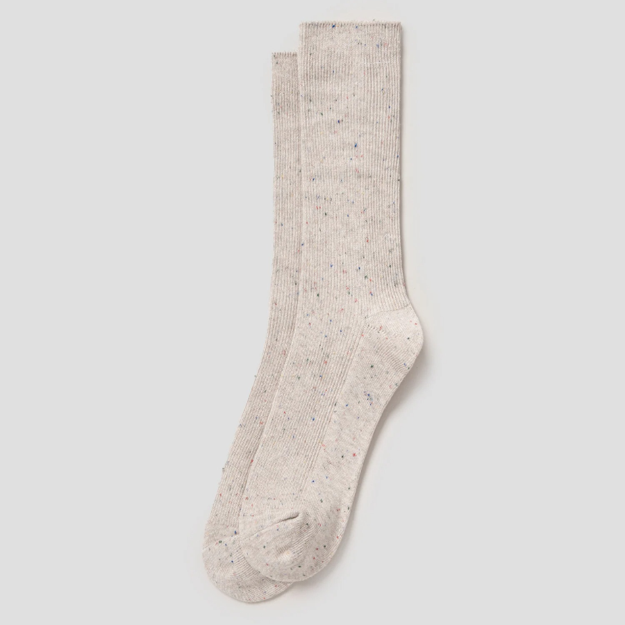 8 seconds Textured Ribbed Socks — Beige