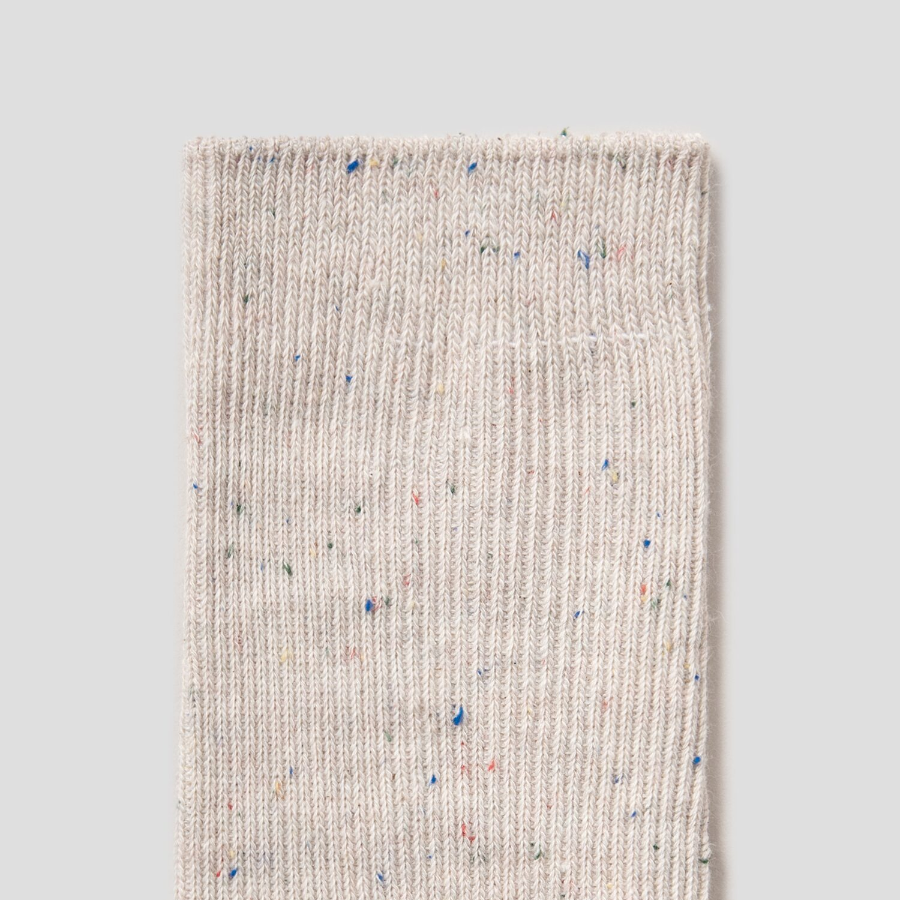 8 seconds Textured Ribbed Socks — Beige