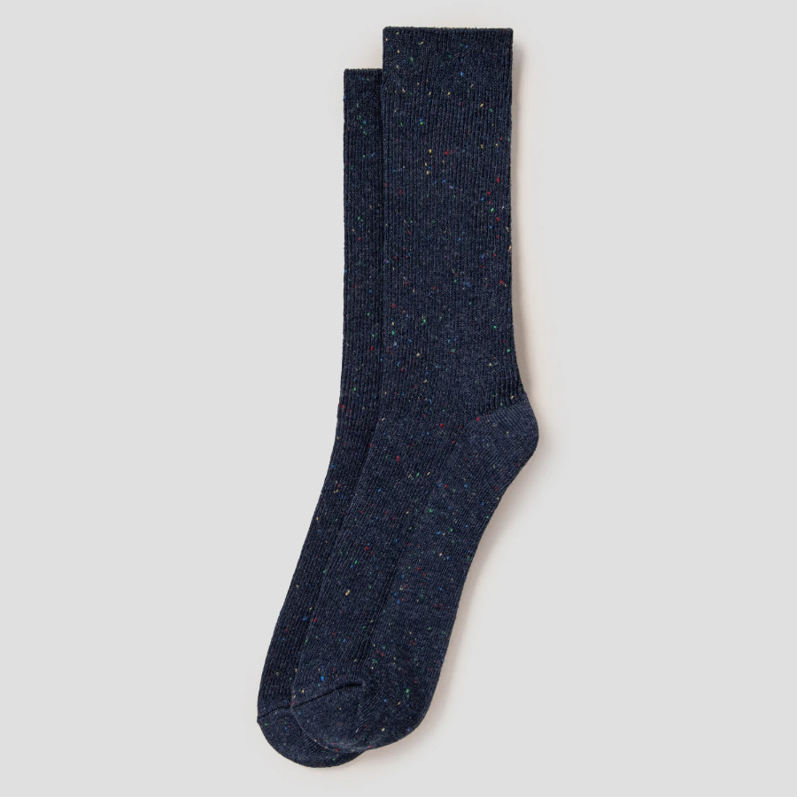8 seconds Textured Ribbed Socks — Navy