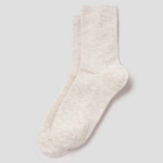 8 seconds Melange Ribbed Socks — Ivory