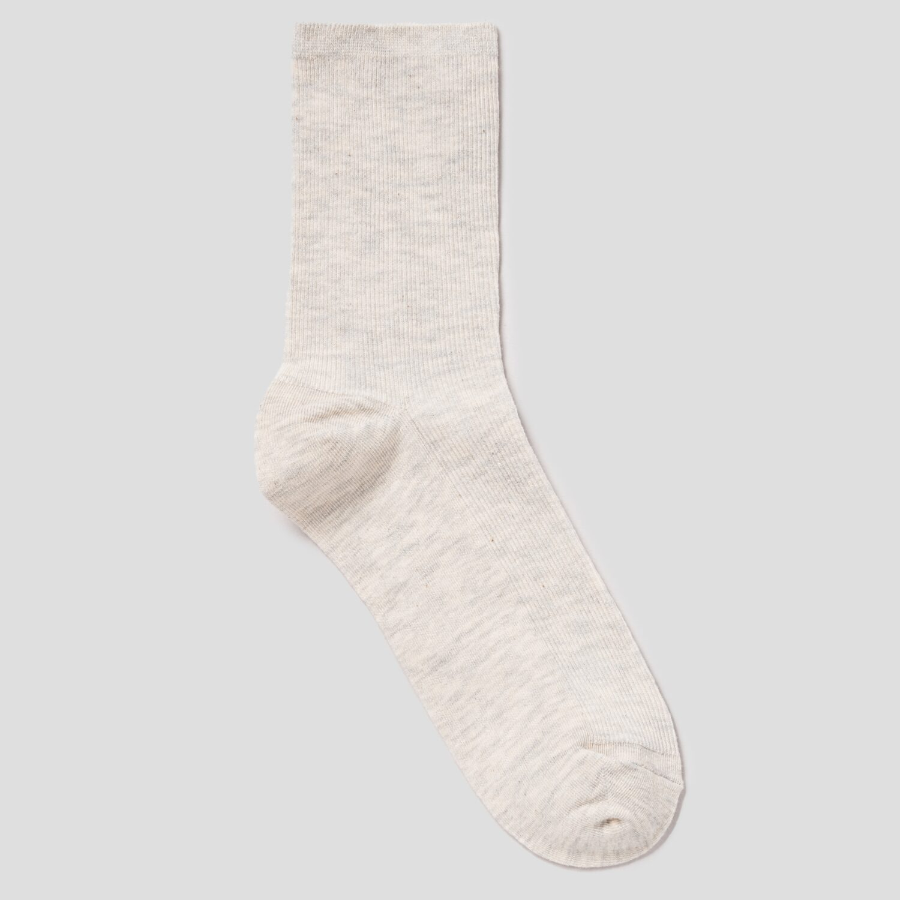 8 seconds Melange Ribbed Socks — Ivory