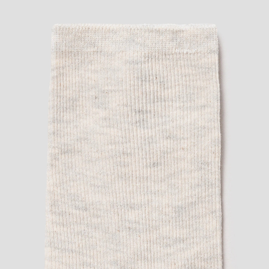 8 seconds Melange Ribbed Socks — Ivory